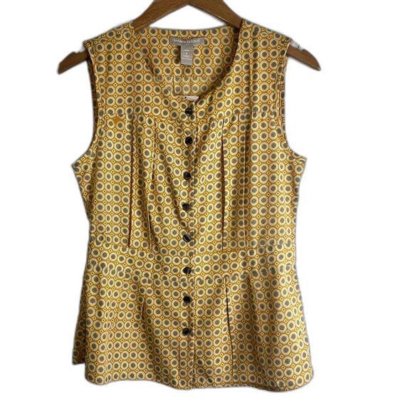 Banana Republic NWT Sleeveless Peplum Blouse Size 6P Geo Print Classy Twee - Picture 1 of 12
